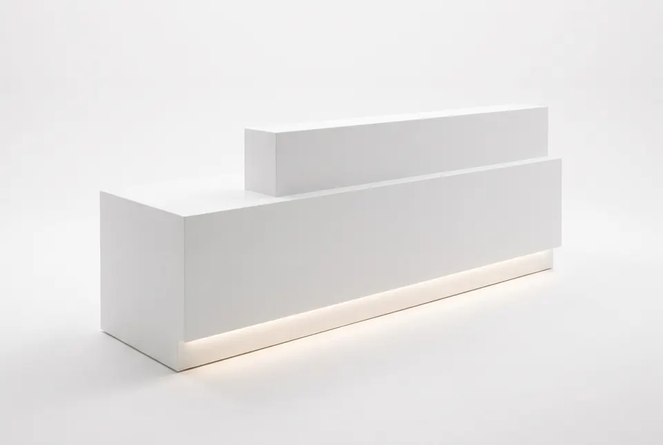 3D visualisation: backlit reception desk, 240 cm