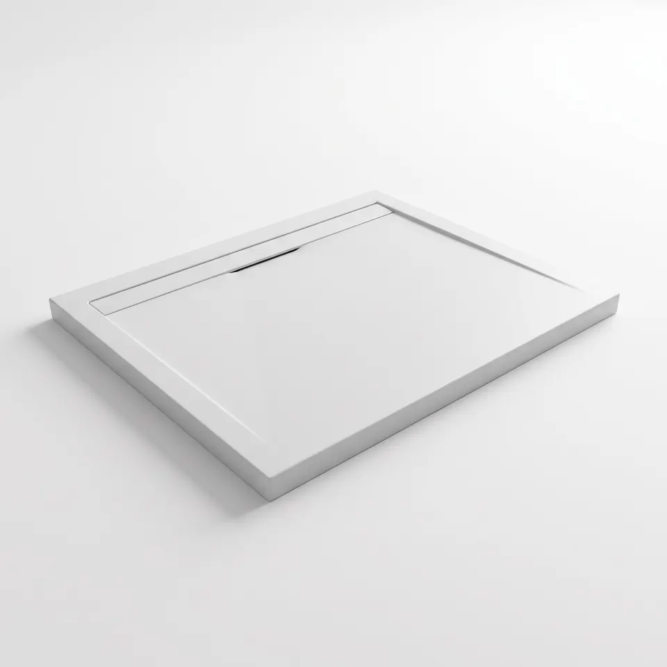 3D visualisation: solid surface shower tray, 90 x 120 cm