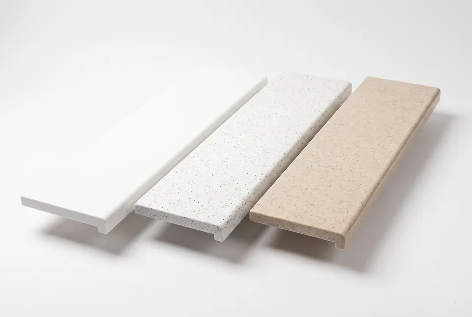 3D visualisation: solid surface window sills in three colours